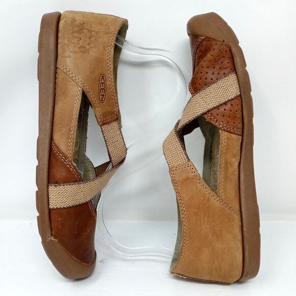 Keen Lower East Side Mary Jane Shoes Size 8.5 Leather Crossover Strap Slip On - Picture 7 of 9